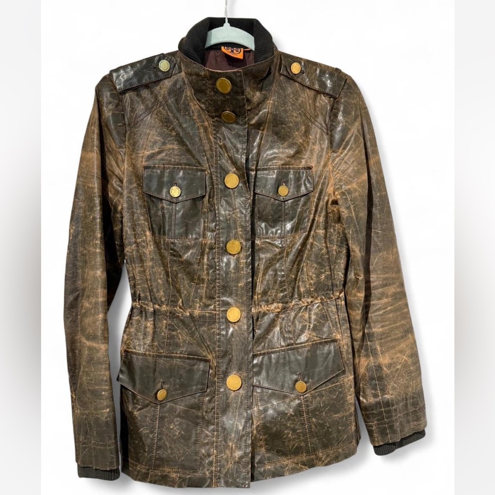 Tory Burch 'Sacher' Brown Distressed Jacket